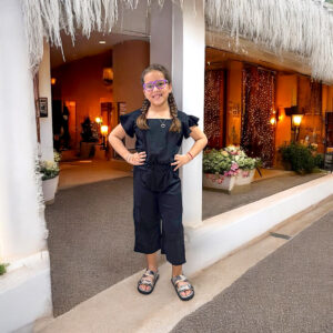 enterizo de niña color negro talla 16